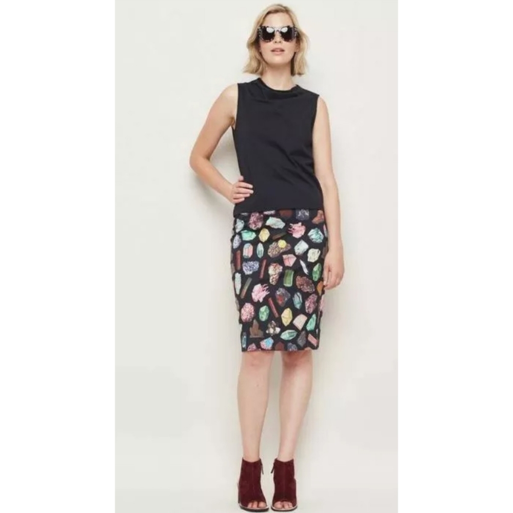 GORMAN WHAT A GEM BLACK GEMSTONE PATTERN PENCIL SKIRT 8 - Picture 3 of 3